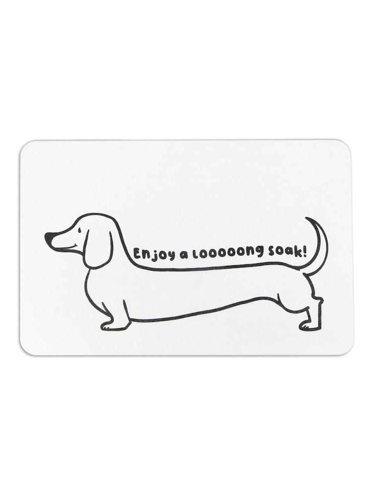 Artsy Mats Dachshund White Stone Non Slip Bath Mat - Image 2 of 5