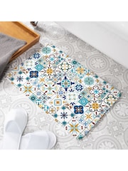 Artsy Mats White Moroccan Tile Stone Non Slip Bath Mat - Image 1 of 2