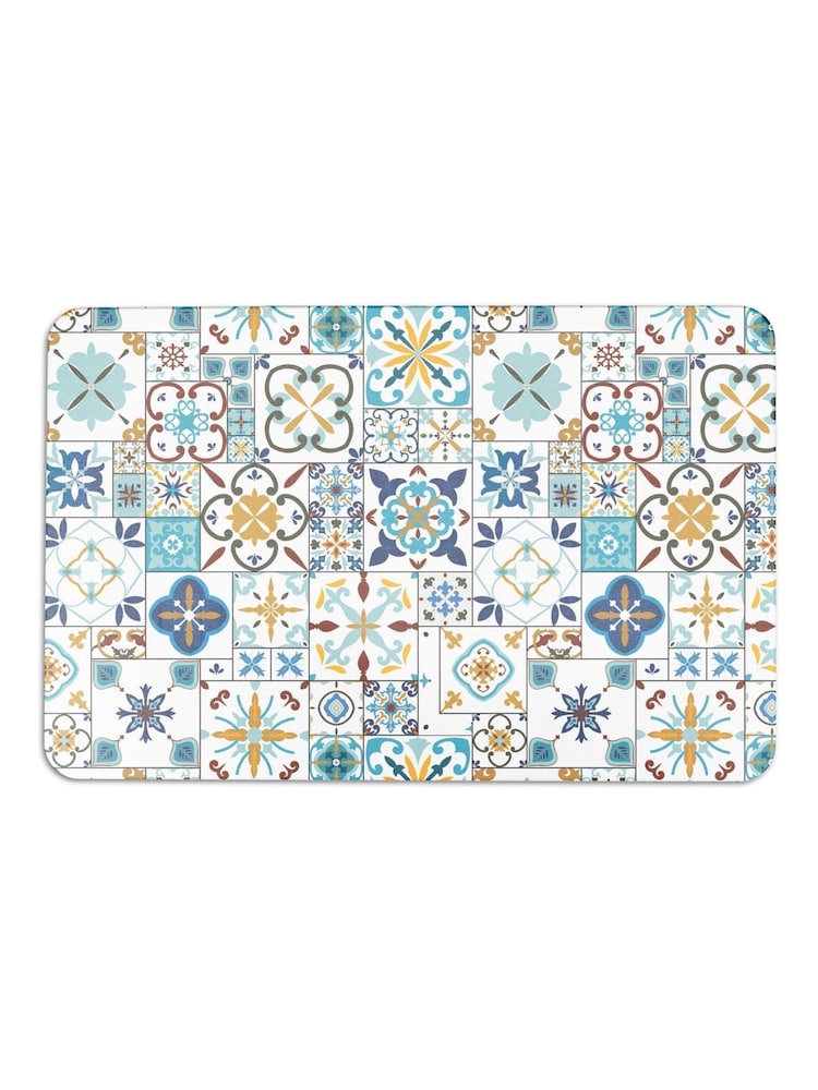 Artsy Mats White Moroccan Tile Stone Non Slip Bath Mat - Image 2 of 2