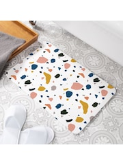 Artsy Mats White Terrazzo Stone Non Slip Bath Mat - Image 1 of 2