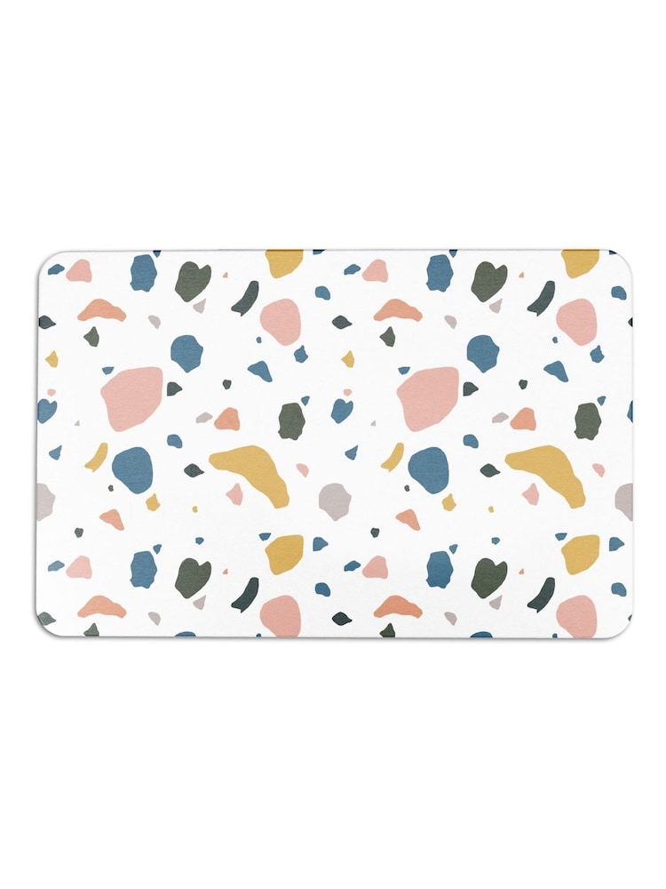 Artsy Mats White Terrazzo Stone Non Slip Bath Mat - Image 2 of 2
