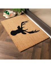 Artsy Mats Natural/Black Country Home Stagshead Doormat - Image 2 of 12
