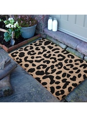 Artsy Mats Natural/Black Country Home Leopard Doormat - Image 1 of 12