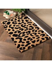 Artsy Mats Natural/Black Country Home Leopard Doormat - Image 2 of 12