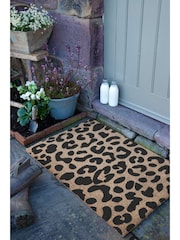 Artsy Mats Natural/Black Country Home Leopard Doormat - Image 3 of 12