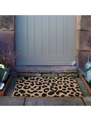 Artsy Mats Natural/Black Country Home Leopard Doormat - Image 4 of 12