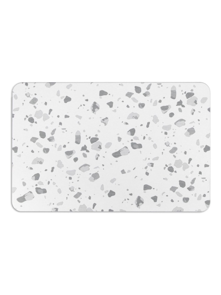 Artsy Mats Grey Terrazzo White Stone Non Slip Bath Mat - Image 5 of 5