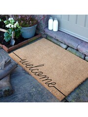 Artsy Mats Natural and Black Country Home Welcome Extra Large Doormat - Image 1 of 12