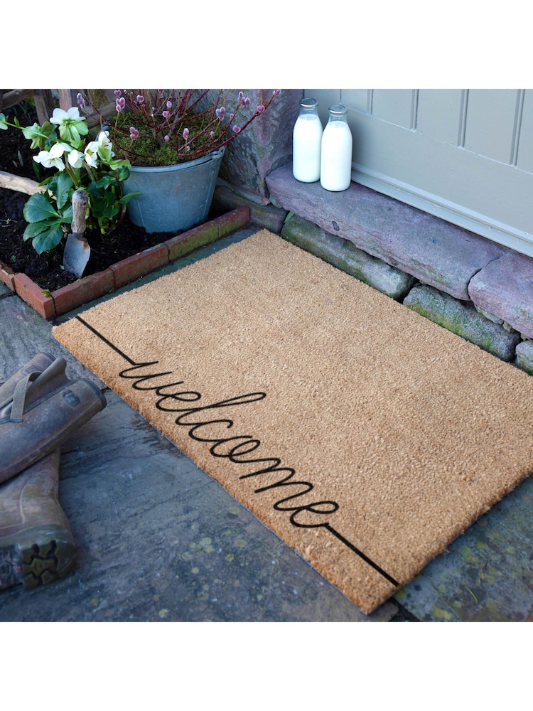 Artsy Mats Natural and Black Country Home Welcome Extra Large Doormat - Image 1 of 12