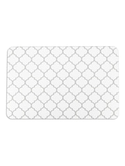Artsy Mats Grey Trellis White Stone Non Slip Bath Mat - Bild 5 von 5