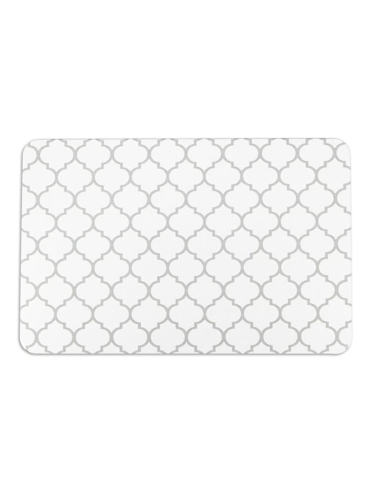 Artsy Mats Grey Trellis White Stone Non Slip Bath Mat - Bild 5 von 5