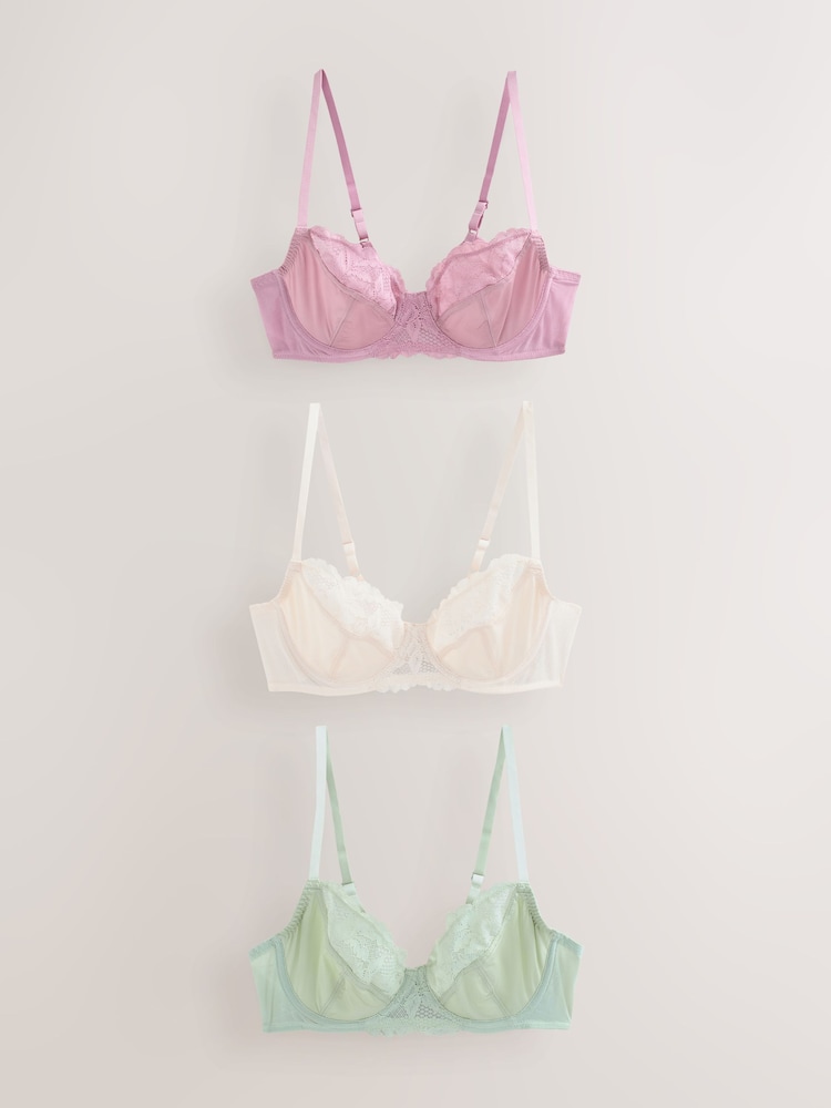 Creme/rosa/verde - Sutiã sem bojo com estampa floral e bojo grande - Imagem 1 de 6
