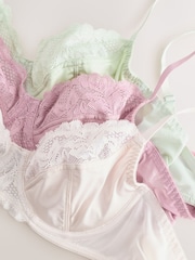 Creme/rosa/verde - Sutiã sem bojo com estampa floral e bojo grande - Imagem 5 de 6