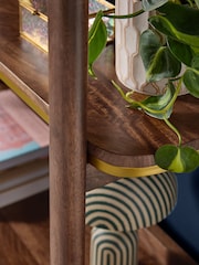 Clarke and Clarke Ribbed Green Mango Wood Calisto Shelving Unit - Image 5 of 9