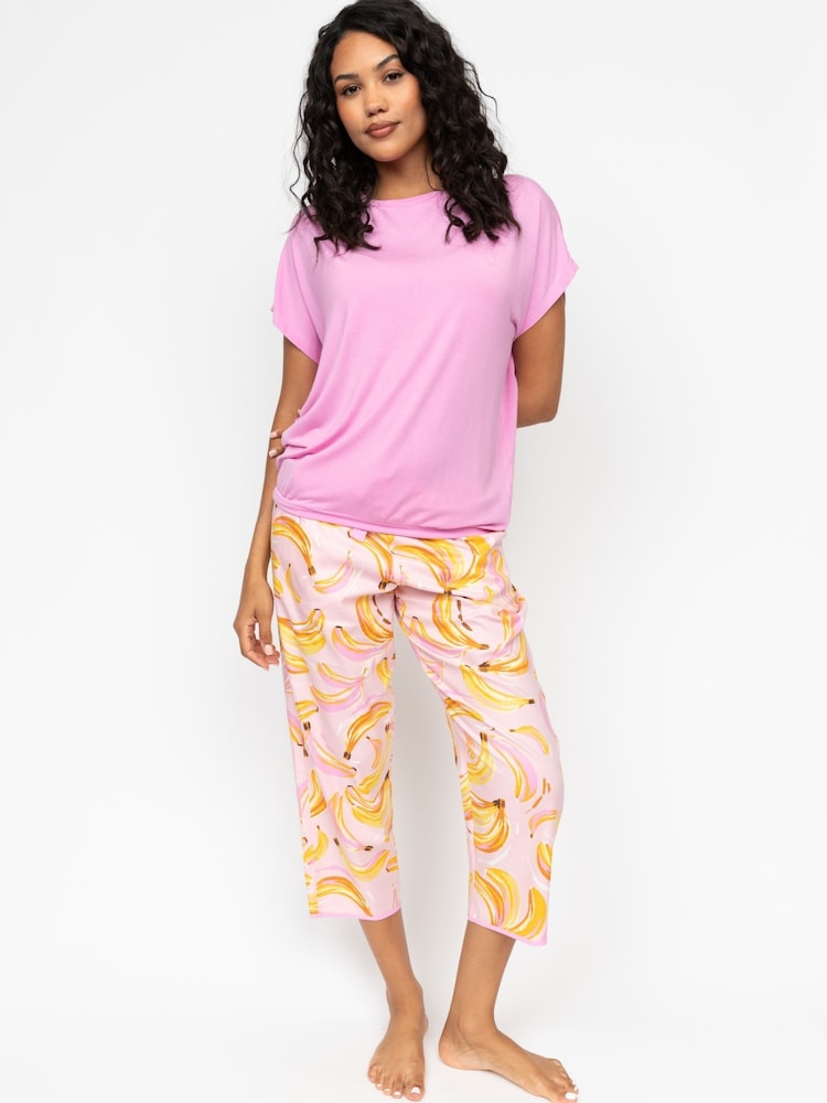 Cyberjammies Pink Slouch Jersey Top and Printed Bottoms Pyjama Set - Image 1 of 3 Cyberjammies Pink Slouch Jersey Top and Printed Bottoms Pyjama Set - Image 1 of 3