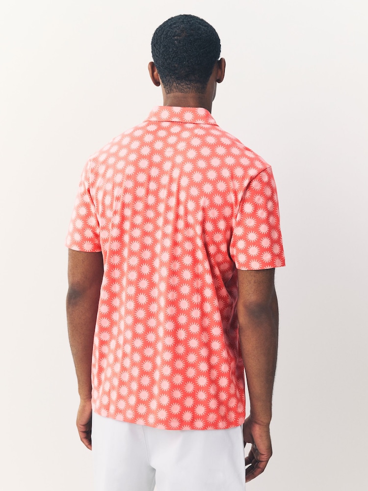 Pink Sun Short Sleeve Print Polo Shirt - Image 3 of 7