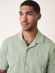 Green Embroidered Graphic Jersey Shirt - Image 1 of 5