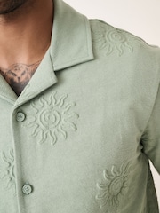 Green Embroidered Graphic Jersey Shirt - Image 5 of 5