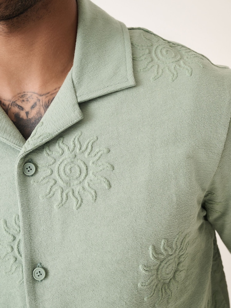 Green Embroidered Graphic Jersey Shirt - Image 5 of 5