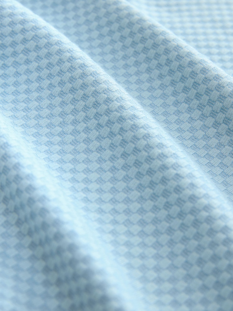 Blue Regular Fit Smart Quarter Zip Polo Shirt - Image 7 of 8