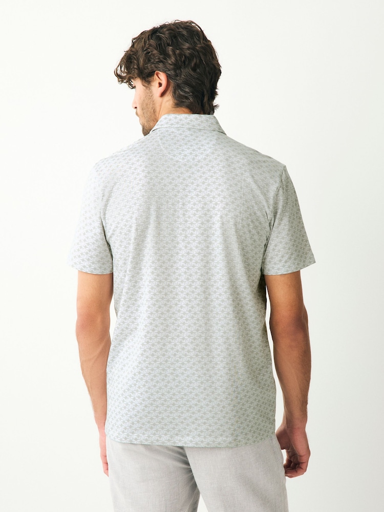 Grey Stingray Short Sleeve Print Polo Shirt - Image 2 of 7