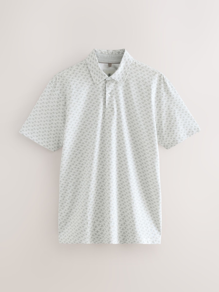 Grey Stingray Short Sleeve Print Polo Shirt - Image 5 of 7