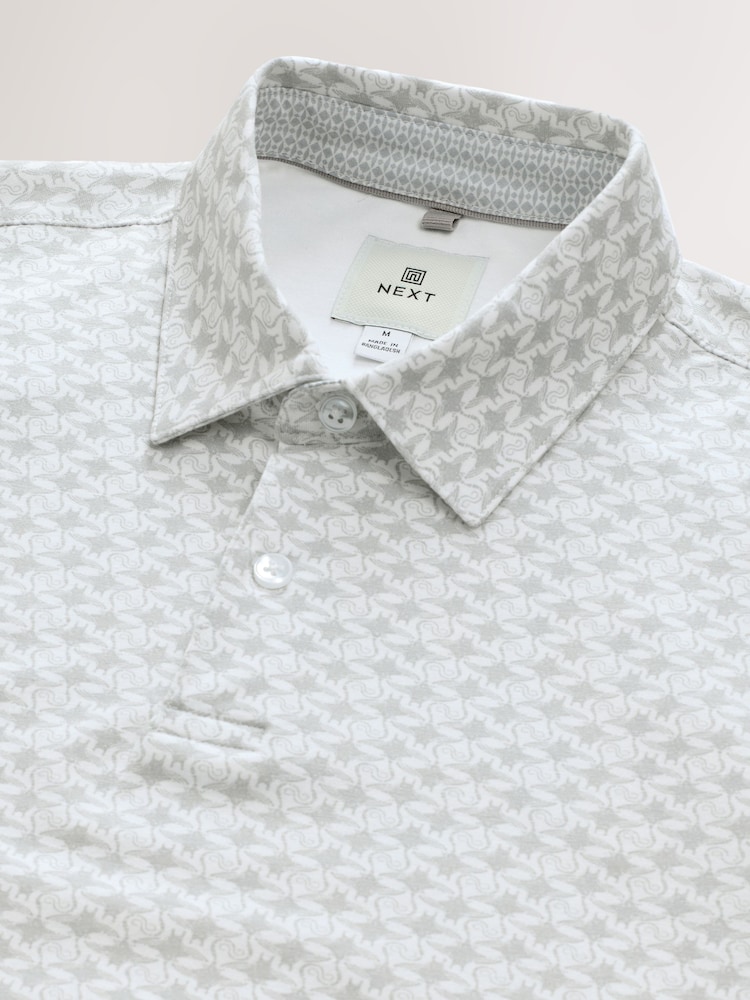 Grey Stingray Short Sleeve Print Polo Shirt - Image 7 of 7