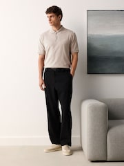 Neutral Floral Pattern Quarter Zip Polo Shirt - Image 2 of 5