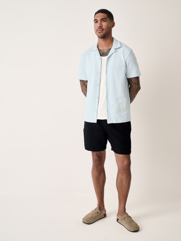 Blue Embroidery Graphic Print Jersey Shirt - Image 2 of 12 Blue Embroidery Graphic Print Jersey Shirt - Image 2 of 12