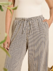 Friends Like These Cream Stripe Crinkle Jersey Wide Leg Trousers - Image 3 of 5