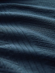 Navy Regular Fit Smart Quarter Zip Polo Shirt - Image 7 of 7