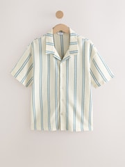Ecru/Blue Textured Stripe Jersey Shirt - Image 5 of 7
