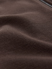 Brown Textured Zip Through Polo Shirt - Image 7 of 7