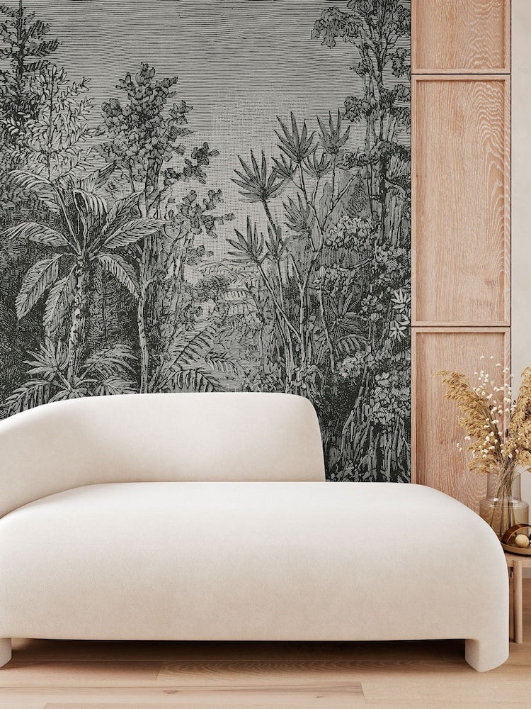 Art For The Home Black and White Archive Jungle Fixed Size 2M Mural - Image 1 of 4 Art For The Home Black and White Archive Jungle Fixed Size 2M Mural - Image 1 of 4