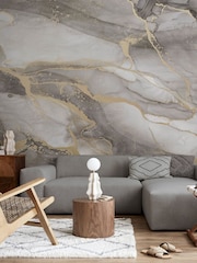 Art For The Home White Gold Marble Fixed Size 3M Mural - Image 1 of 5
