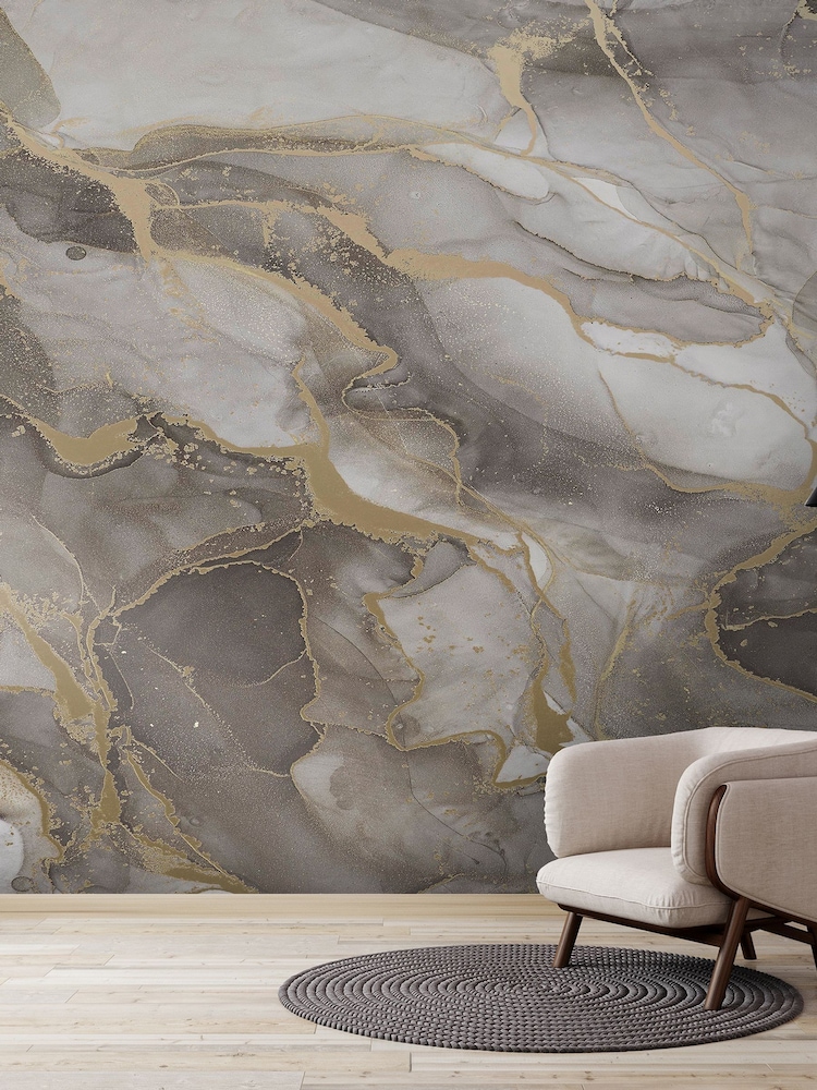 Art For The Home White Gold Marble Fixed Size 3M Mural - Image 5 of 5