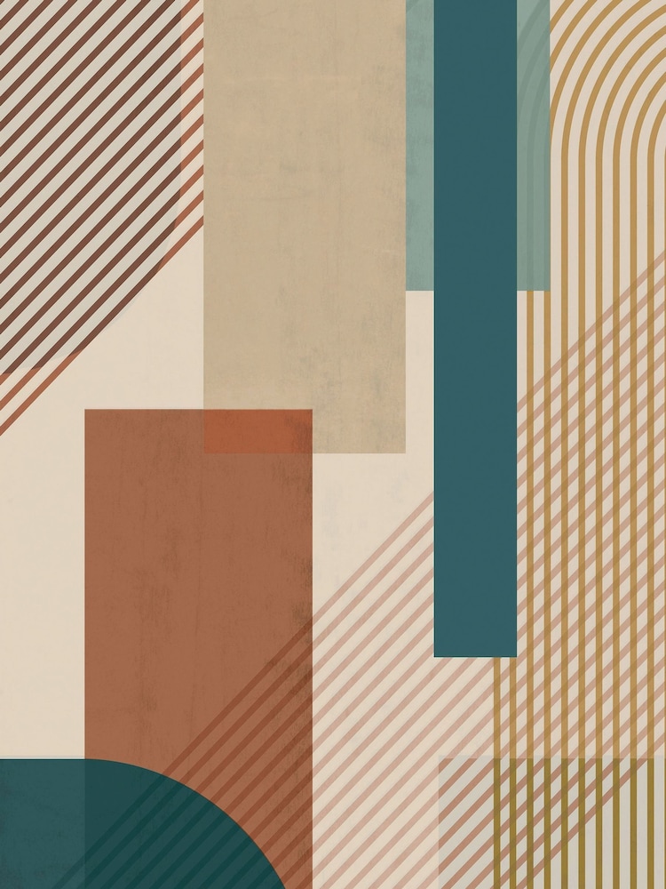 Art For The Home Teal Terracotta Graphic Fixed Size 3M Mural - Image 2 of 3 Art For The Home Teal Terracotta Graphic Fixed Size 3M Mural - Image 2 of 3