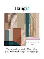 Art For The Home Teal Terracotta Graphic Fixed Size 3M Mural - Image 3 of 3