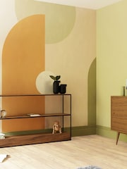 Art For The Home Green Rust Curve & Arch Geo Fixed Size 4M Mural - Image 1 of 3