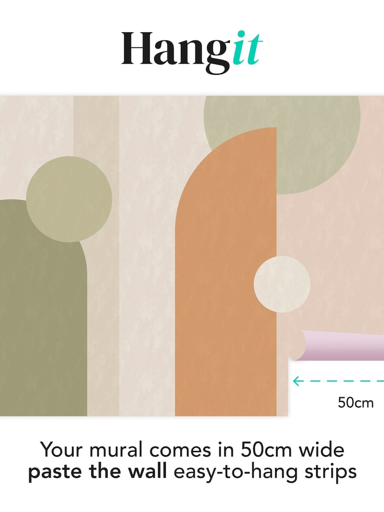 Art For The Home Green Rust Curve & Arch Geo Fixed Size 4M Mural - Image 3 of 3 Art For The Home Green Rust Curve & Arch Geo Fixed Size 4M Mural - Image 3 of 3