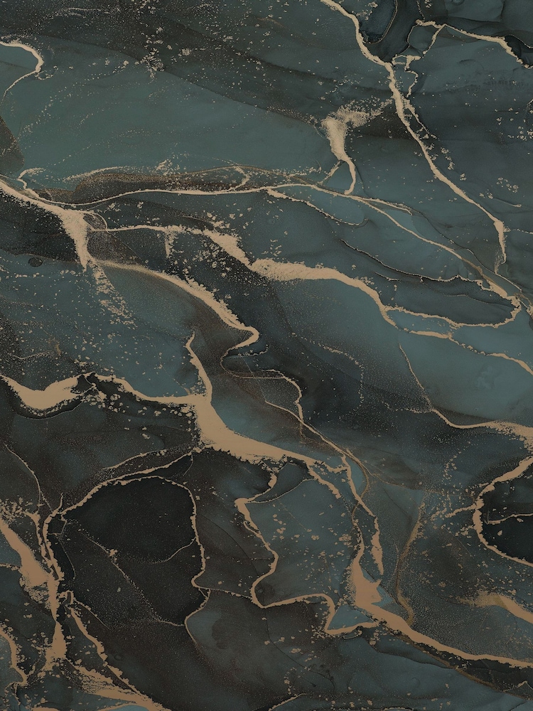 Art For The Home Teal Gold Marble Fixed Size 3M Mural - Image 2 of 5