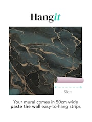 Art For The Home Teal Gold Marble Fixed Size 3M Mural - Image 3 of 5