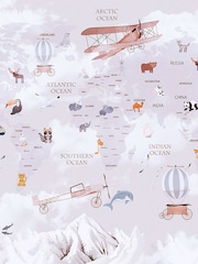 Art For The Home Lilac Around The World Fixed Size 4M Mural - Image 2 of 3