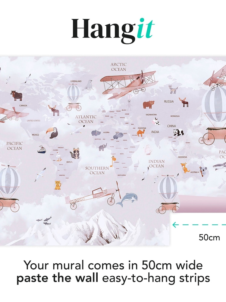 Art For The Home Lilac Around The World Fixed Size 4M Mural - Image 3 of 3