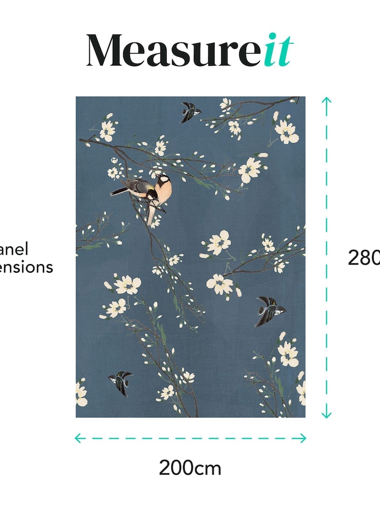 Art For The Home Blue Birds and Blossom Fixed Size 2M Mural - Image 4 of 4 Art For The Home Blue Birds and Blossom Fixed Size 2M Mural - Image 4 of 4