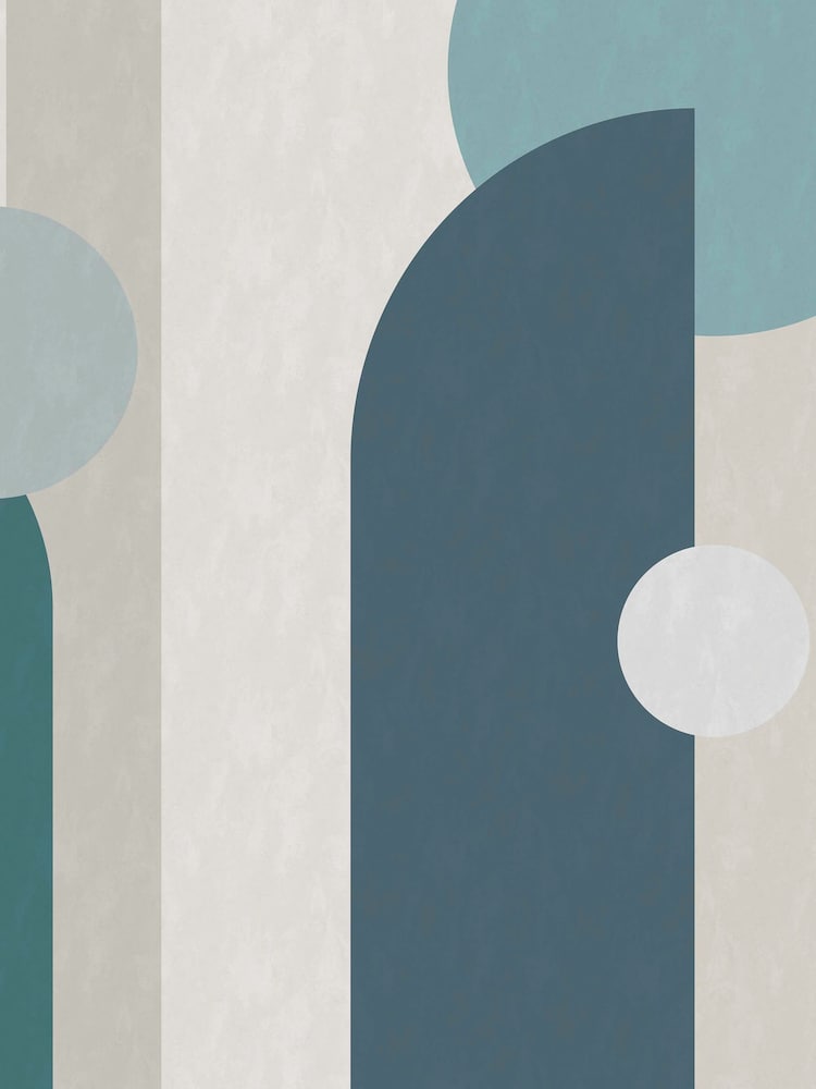 Art For The Home Teal Curve & Arch Geo Fixed Size 4M Mural - Image 2 of 3