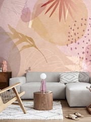 Art For The Home Pink Abstract Leaf Fixed Size 3M Mural - Image 1 of 5