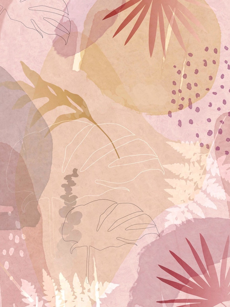 Art For The Home Pink Abstract Leaf Fixed Size 3M Mural - Image 2 of 5 Art For The Home Pink Abstract Leaf Fixed Size 3M Mural - Image 2 of 5
