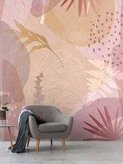 Art For The Home Pink Abstract Leaf Fixed Size 3M Mural - Image 4 of 5