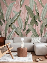 Art For The Home Pink Banana Leaf Fixed Size 4M Mural - Image 1 of 5